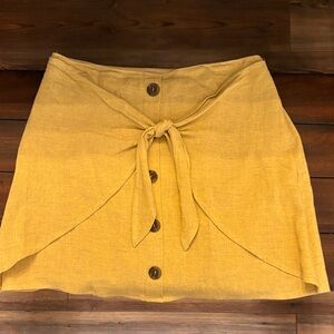 Pink Lily Mustard Yellow Skirt